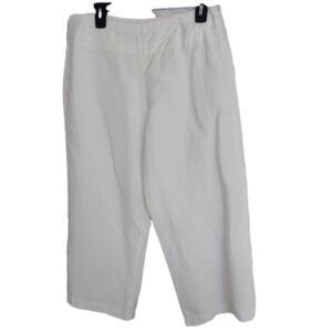 Pantology BOHO CHIC CAPRI STYLE‎ WHITE LINEN PANTS SIZE 14